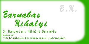 barnabas mihalyi business card